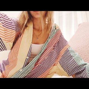 Striped oversized button down shirt